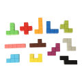 Wooden Building Blocks Toy, Safe Glossy Pattern Recognition Fit in Hand Wooden Blocks Toy Educational for Home. 
