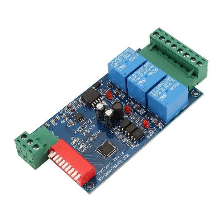 3 Channel 5A DMX512 Controlled Relay Switch Kit DIY Converter Dimmer ...