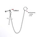 Piercing Lip Rings with Long Chain Helix Earring Studs Septum Ring Nose Ring Non Pierced Body Jewelry Lip Clip Labret. 