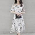 Women's Summer Organza Floral Print Wedding Party Ball Prom Gown Cocktail Dress. 