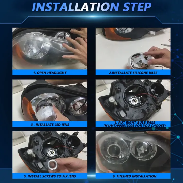 2.5%20Inch%20Bi%20Led%20Projector%20Lens%20for%20H4%20H7%209005%209006%20Led%20Lenses%20Car%20Headlight%20Bulbs%208000LM%206000K%20White%20with%20Hi/Lo%20Beam%20LHD%20-%20Image%207
