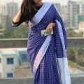 Blue And White Dupiyan Sharee For Women. 