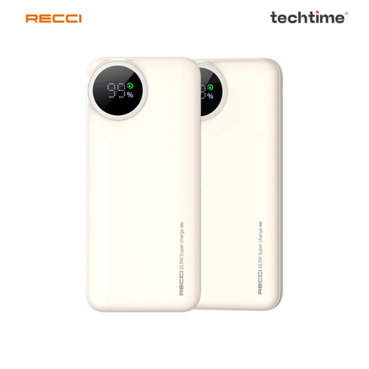 Recci%20RPB-P48%2022.5W%20Fast%20Charging%20Power%20Bank%2010,000%20mAh,%20Biege%20Color%20-%20Image%207