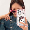 Cartoon Cute Hello Kitty Phone Case Compatible For Infinix Hot 11 12 10 9 8 Play 30 20 30i 10Lite Smart 7 6Plus 6 5 SPARK GO 10 Note 30 12 G96 Creative Sweet Cat 3D Wavy Curved Edge Cover. 