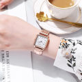 Gold Watch Women Square Female Watches Top Brand Luxury Golden Quartz Stainless Steel Waterproof Wrist Watch.