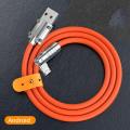 USB Type-C Gaming Cable 120W 6A Rotating 180 Degree Silicone for Samsung iPhone Huawei. 