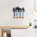 1PC Medal Holder Medal Hanger Display for Wall Home Badge Race Football Gymnastics Swimming Medalist Black 11.4 x 5.1 Inch.