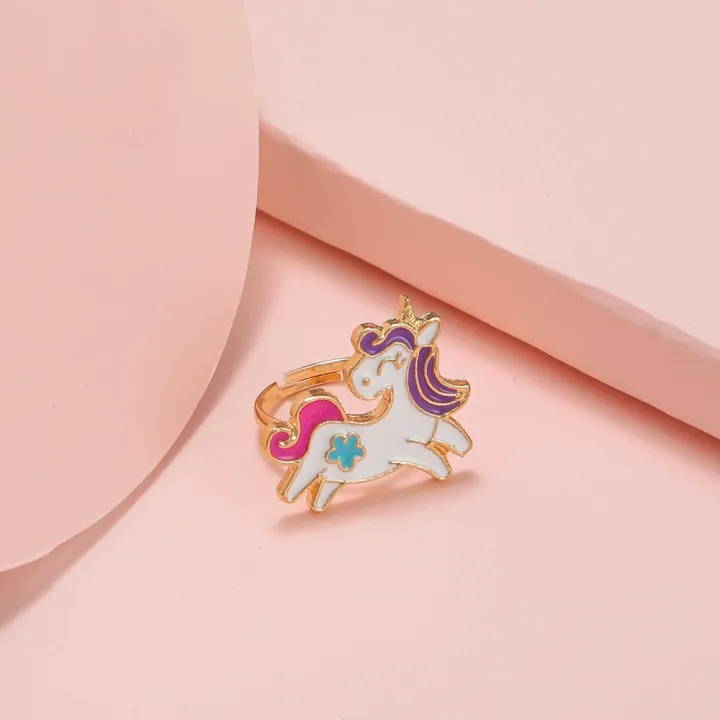 Korean%20Jewelry%20Funny%20Animal%20Unicorn%20Adjustable%20Multiple%20Ring%20For%20Kids%20Girls%20Gift%20Ideas%20Cartoon%20Enamel%20Children%20Rings%20Accessories%20-%20Image%202