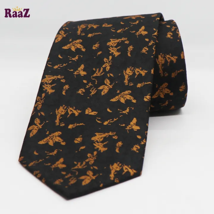 Black%20Yellow%20Small%20Flower%20Design%20Formal%20Tie%20For%20Men%20-%20Image%202