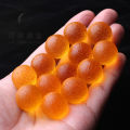 Rare Amber Libya Meteorite Single Bead round BeadsDIYBracelet Bracelet Beads Accessories Scattered Beads Specimen Rough Stone. 