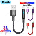 Charging power bank for iOS data transmission cable, cable fast charging 25cm short Type-C Android phone fast phone cable. 