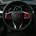 3 Pcs Steering Wheel Button Decoration Cover Sticker Trim for 10Th Gen 2016-2020 Red, 2 Pcs a & 1 Pcs B. 