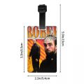 Custom Humor Robert Pattinson Standing Meme Luggage Tag With Name Card Funny Rob Privacy Cover ID Label for Travel Bag Suitcase. 
