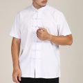 Men Shirt Mandarin Collar Oversize Short Sleeve Summer Plus Size 6XL 7XL 8XL 10XL Chinese Style Formal Black White Casual Retro.