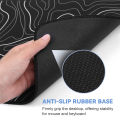 1Pcs Gaming Mouse Pad Large Keyboard Pad 31.5 x 11.8in Topographic Mouse Pad Black and White Mouse Pad for Keyboard with Anti-Sl. 