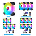 COOLMOON 120mm Chassis RGB Cooling Fan Computer Small 6PIN Adjustable Silent RGB PC Case Heatsink Cooler Fan Radiator DC 12V. 