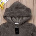 Baby Fashion Jumpsuit Solid Color Hooded Zipper Closure Long Sleeve Comfortable Breathable Casual Romper. 