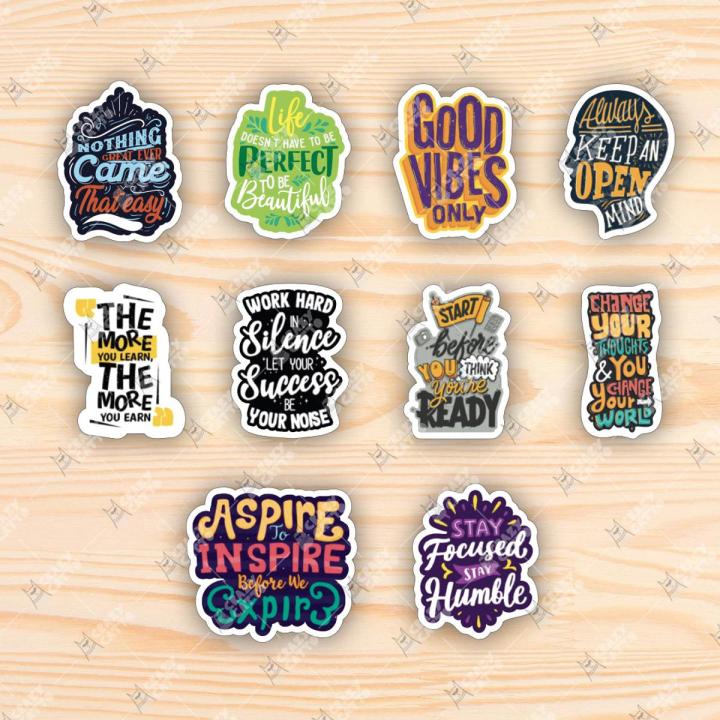 Motivational Quote Sticker Pack 1, Vinyl Waterproof Sticker | Daraz.com.bd