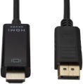 DisplayPort to HDMI Cable 4K Ultra HD DP to HDMI Converter Adapter for Monitor TV Laptop PC - Black (1.8m). 