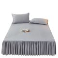 Fitted Sheet Cover with Skirt Color Bed Skirt Bedspread Bed Sheet Korean Style Mattress Cover Protective Cover Three-Piece Set.2Rice.5m80x20。. 