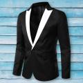 Stylish Suit Jacket Lapel Outerwear Loose Contrast Color Suit Coat Men Blazer Suit Coat Wearhouse. 