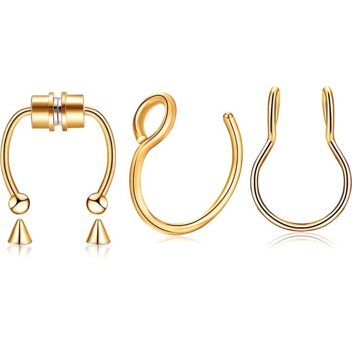 3Pcs%20Nose%20Ring%20Magnetic%20Septum%20Ring%20Nose%20Ring%20Hoop%20Stainless%20Steel%20Horseshoe%20Clip%20On%20Nose%20Ring%20No-Pierced%20Septum%20Ring%20-%20Image%207