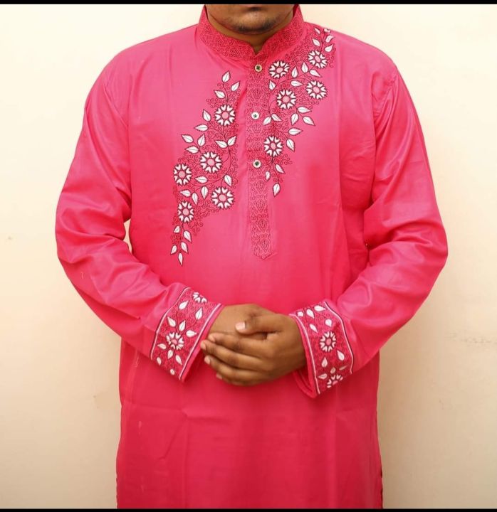 Semi-Long%20Men's%20Cotton%20Yellow%20Panjabi%20-%20Comfortable%20and%20Suitable%20for%20All%20Seasons%20and%20Occasions%20-%20Image%206