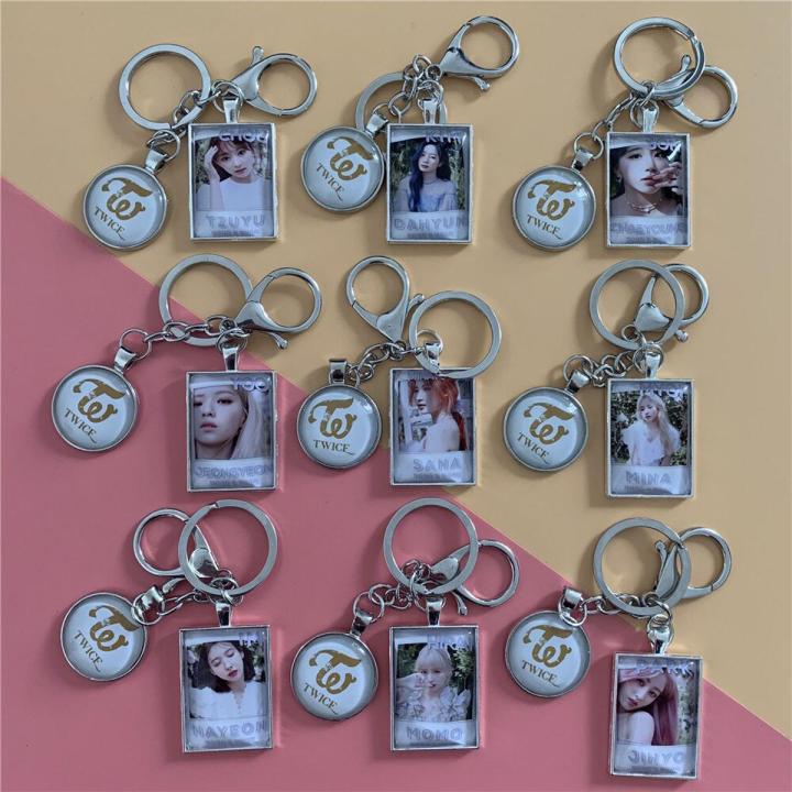 1pcs Kpop TWICE Keychain new album more more TWICE Metal key chain Pendant
