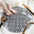 Round Non-Slip Bath Mat Safety Shower PVC Bathroom Mat With Drain Hole Plastic Massage Foot Pad Bathroom Accessories. 