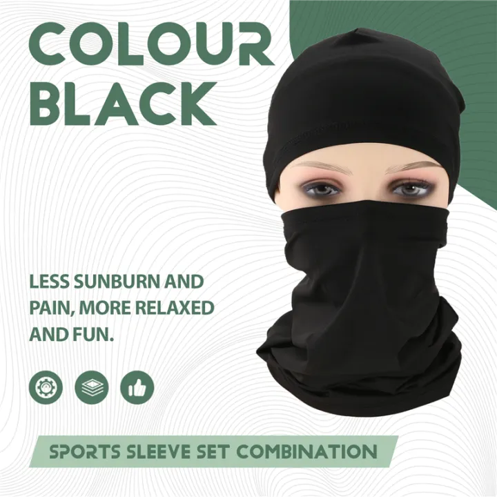 UV%20Protection%20Neck%20Gaiter%20Face%20Cover%20Ice%20Silk%20Cooling%20Arm%20Sleeves%20Skull%20Cap%20Set%20for%20Women%20Men%20Cycling%20Hiking%20-%20Image%204