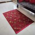 GOLD in RED- Floor Mat/ Area Rug - Small Size.