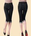 Korean Fashion Capri Blue Denim Pants Women Summer 2023 Vintage High Waist Jeggings Jeans Short Pencil Pants Breeches Leggings.
