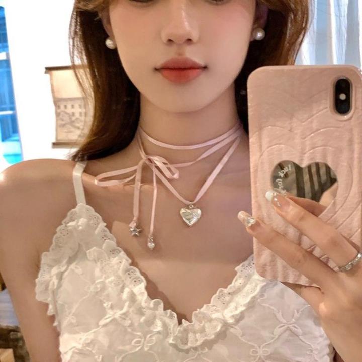 Jewelry%20Accessories%20Bow%20Tie%20Choker%20Chain%20Birthday%20Party%20Sweet%20Heart%20Necklace%20Lovely%20Star%20Pink%20Ribbon%20for%20Fashion%20Elegant%20-%20Image%205