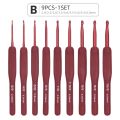 QJH 9 Size Crochet Hooks Set, MultiColor, Ergonomic Crochet Hooks with Case for Arthritic Hands,Extra Long Crochet Needles 2-6mm. 
