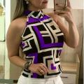 Women Blouses Leopard Print Ladies Shirts And Tops Halter Blouse Sleeveless Tops Womens Clothing Summer Female Blouses.