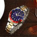 New Tuhao Gold and Silver Color Steel Belt Water Ghost Men's Date Quartz Waterproof Business Fashion Watch. 