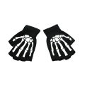 Luminous Skull Gloves/Women Knitted Warm Fingerless Gloves/Party Props For Halloween, Day of the Dead, Cosplay. 