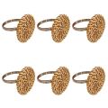 Fall Napkin Rings Set of 6, Vintage Napkin Ring for Table Setting, Handmade Rattan Serviette Rings Holder for Wedding.