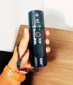 Sonford High Power Super Bright Rechargeable Flashlight | Handheld LED Torch Light with 40,000 Battery | Zoomable with 4 Light Modes | Long Runtime Torch with Holster for Camping, Emergency, Outdoor, and Home Use. 