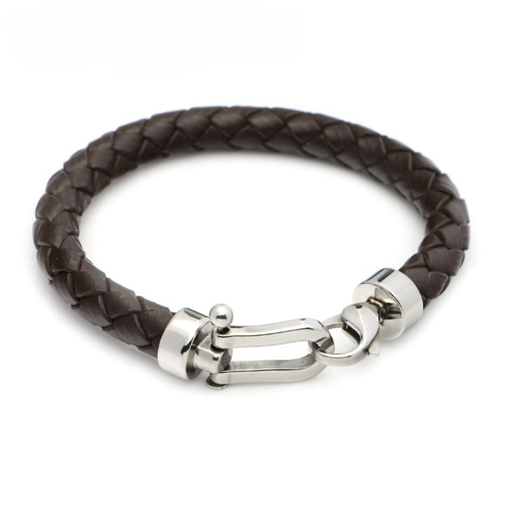 8mm%20Genuine%20Leather%20Men%20Bracelet%20316L%20Stainless%20Steel%20Lobster%20OT%20Clasp%20Bracelet%20Retro%20Bangles%20Jewelry%20-%20Image%204