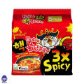 Samyang Buldak Fire Chicken Noodles 3X Spicy (Pack of 5). 