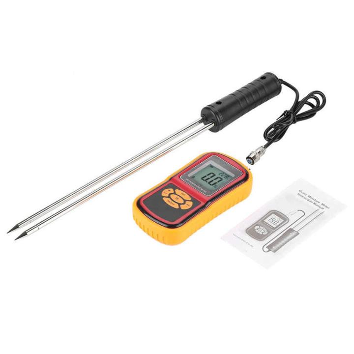 GM640 Digital LCD Grain Moisture Temperature Meter for Wheat Rice Corn Bean