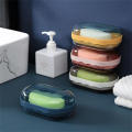 Creative Soap box Easy to clean Split With cover Drain soap box Portable Plastic Laundry soap holder for Bathroom Kitchen Travel Camping Home organization.
