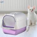 Hooded Cat Large Space with Front Door Fully Enclosed Cat Toilet.