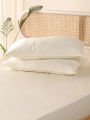 300 TC Fitted sheet with pillow covers - 100% Cotton Sateen - Ivory.