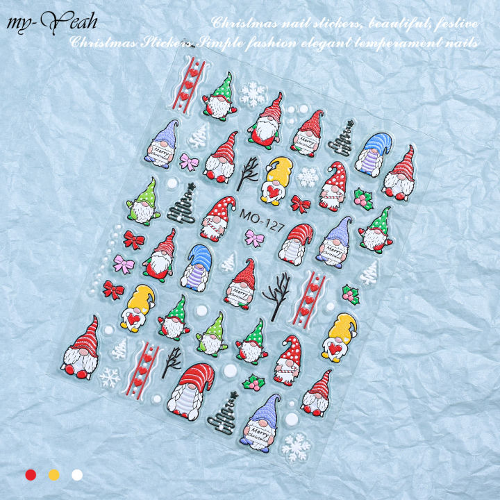 Myyeah%203D%20Christmas%20Nail%20Art%20Sticker%20Embossed%20Cute%20Santa%20Snowflake%20Cat%20Nail%20Decals%20Xmas%20Nail%20Decal%20Slider%20DIY%20Manicure%20Decoration%20-%20Image%209