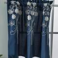 1 Panel Floral Blackout Half Window Covering Cafe Curtains Short Tier Curtains Drapes for Kitchen.