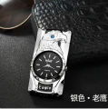 Windproof Luxurious Led Inflated Turbo Jet Torch Gold Watch - gas li2ghter. 