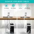 White Cable Sleeve, Cable Organizer for Desk PC TV Computer, Wire Protector Cable Wrap Cover, Cord Management for Home Office. 