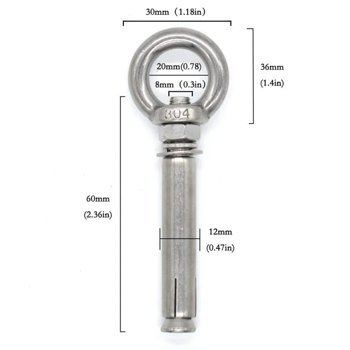 20Pcs%20M8%20x%2060mm%20Expansion%20Bolt%20Anchor%20Bolt%20304%20Stainless%20Steel%20Ring%20Lifting%20Anchor%20Eye%20Bolt%20Expansion%20Eyebolt%20-%20Image%202